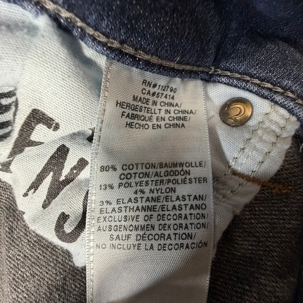 True Religion Rocco Relaxed Skinny Jeans Mens 33x32 Dark Wash Blue Stretch Denim